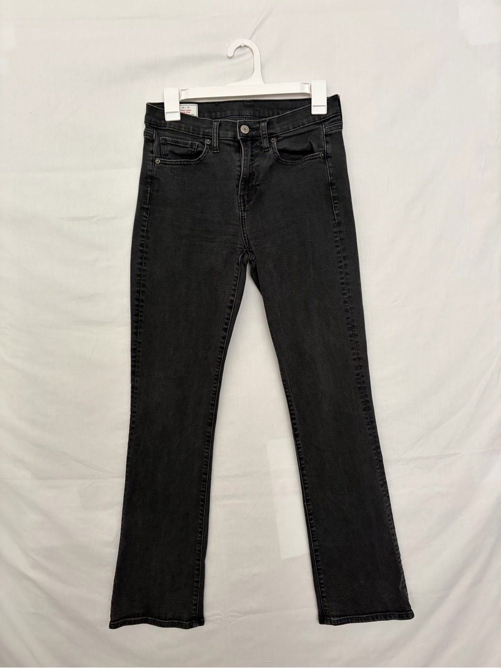 GAP Womens 28 / 6L Washed Black Baby Boot Mid Rise Stretch Jeans 6 Long(A985)